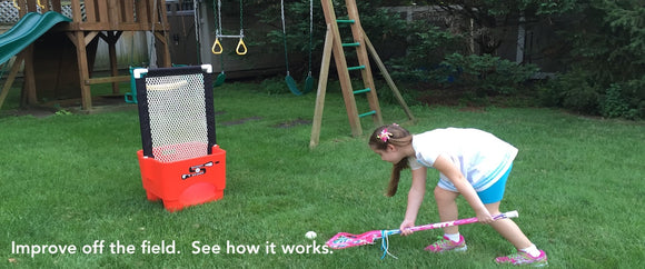 Play lacrosse in your backyard, beach, basement, anywhere and improve lacrosse skills while having fun